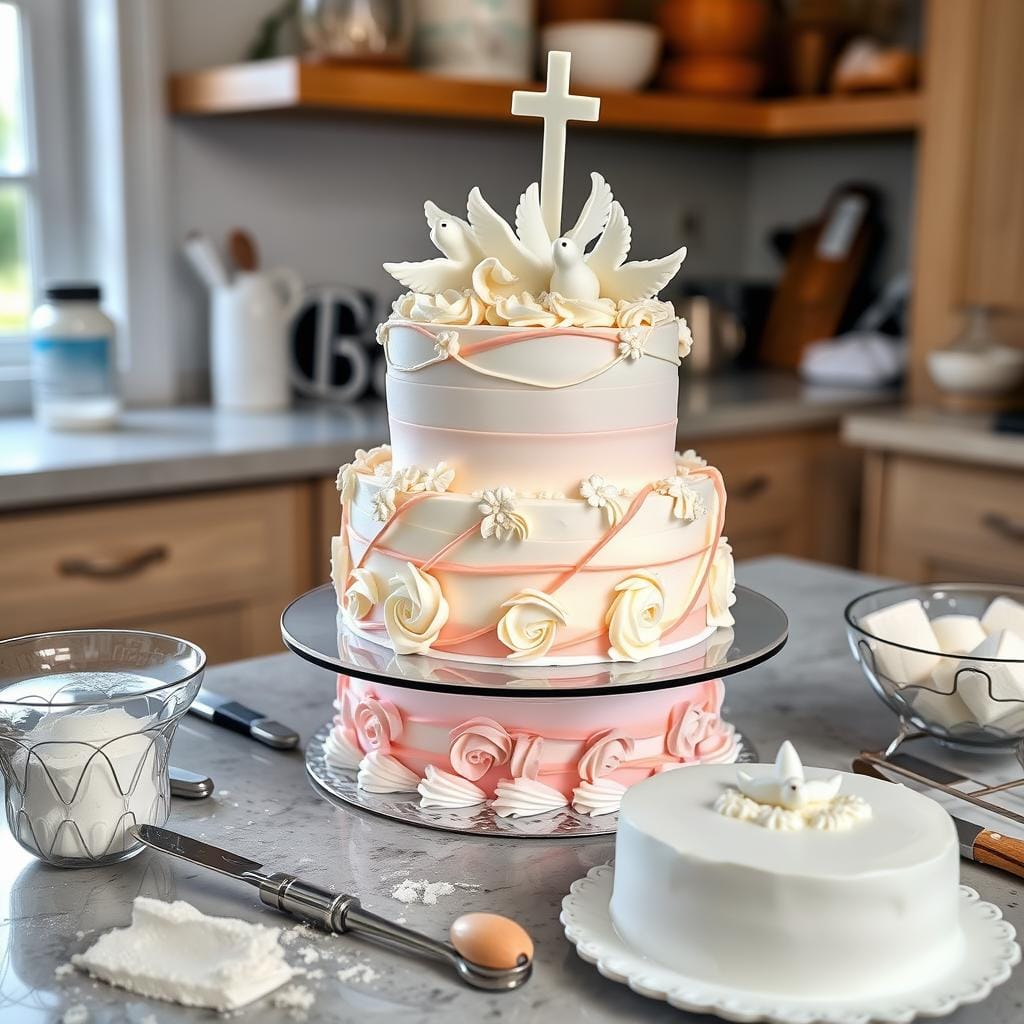 Baptism Cake Assembly Techniques