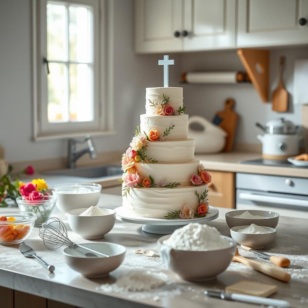 Baptism Cake Baking Process