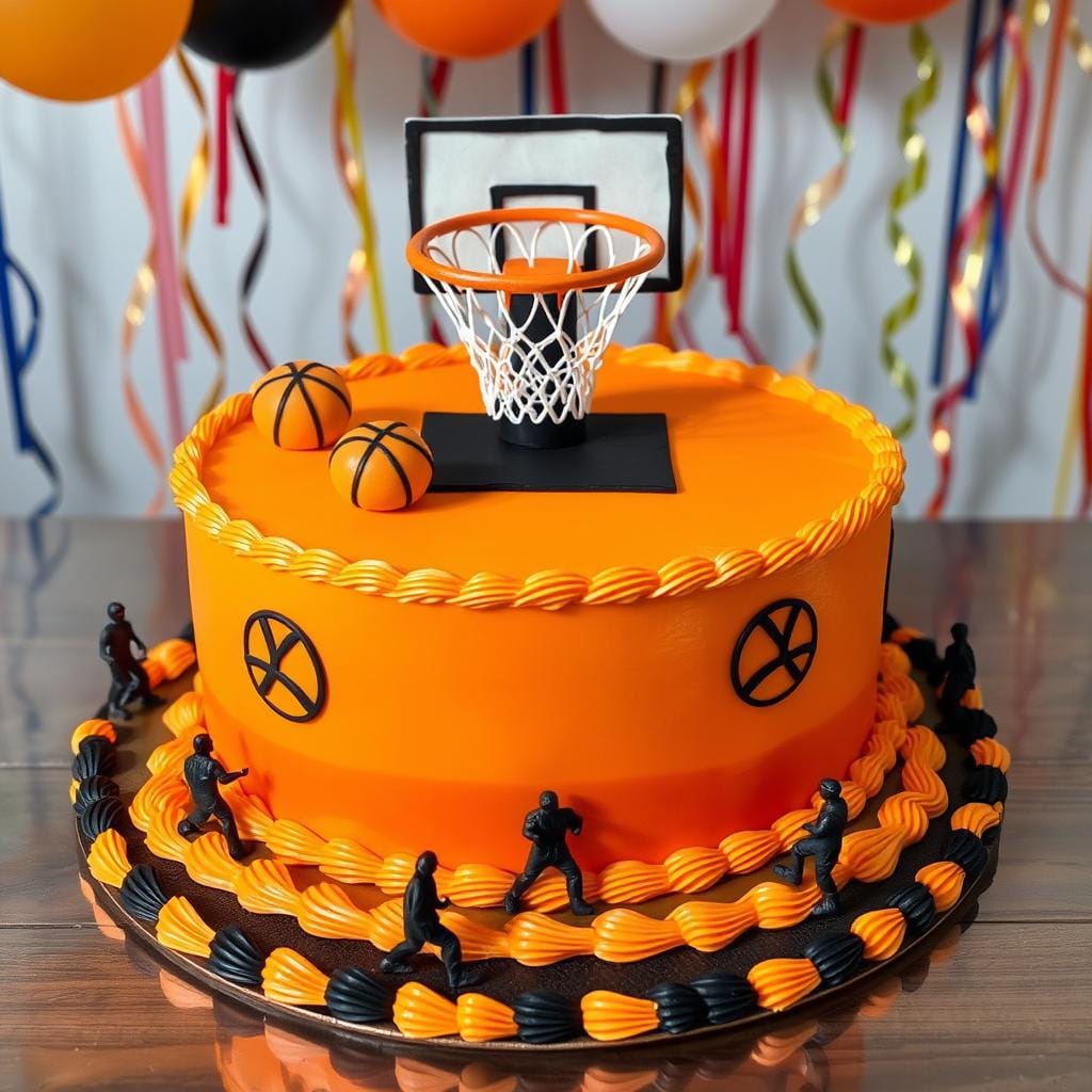 Basketball Themed Cake Decoration Basketball Themed Cake Decoration