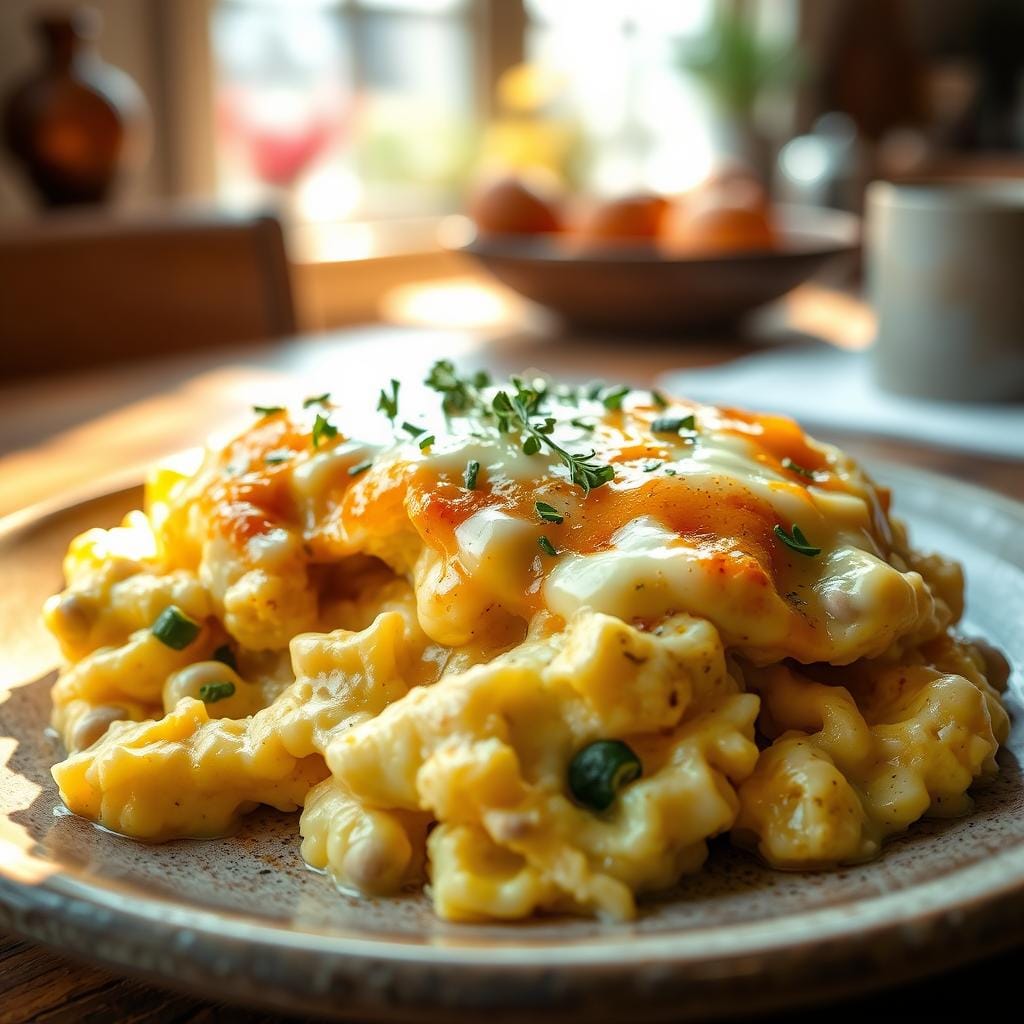 Cheese and Scrambled Eggs Combination Cheese and Scrambled Eggs Combination