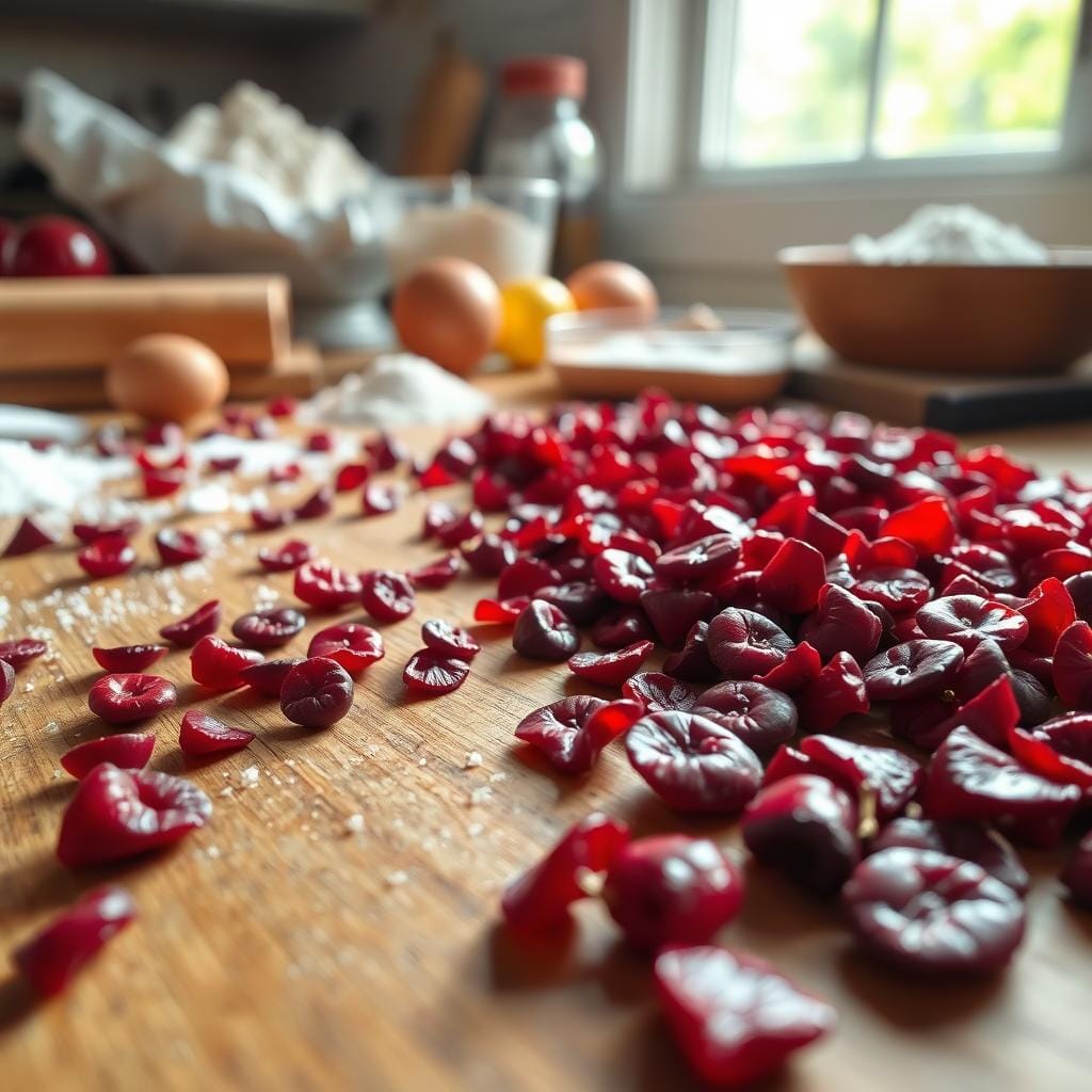 Cherry Chips Preparation for Cake Cherry Chips Preparation for Cake