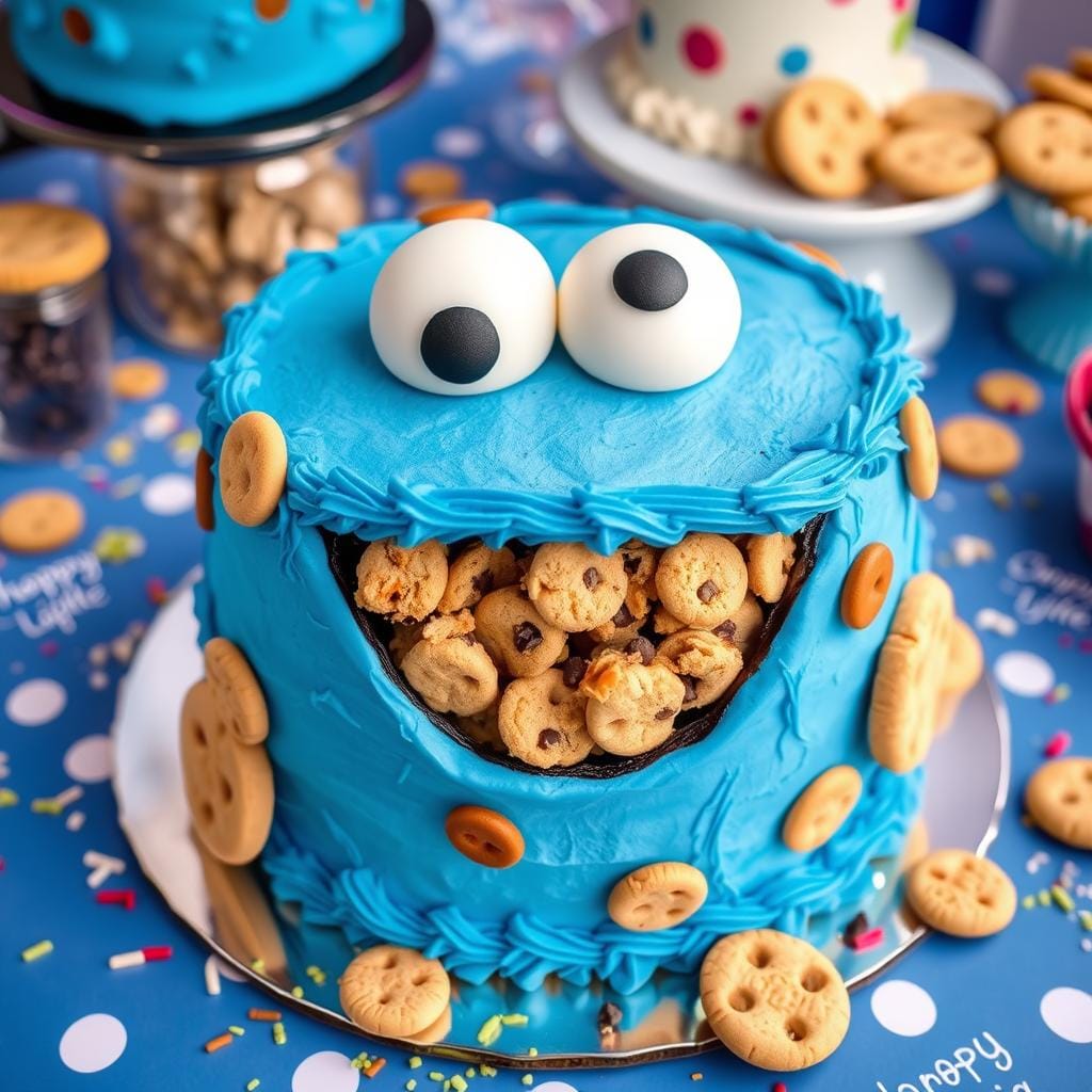 Cookie Monster Themed Cake Cookie Monster Themed Cake
