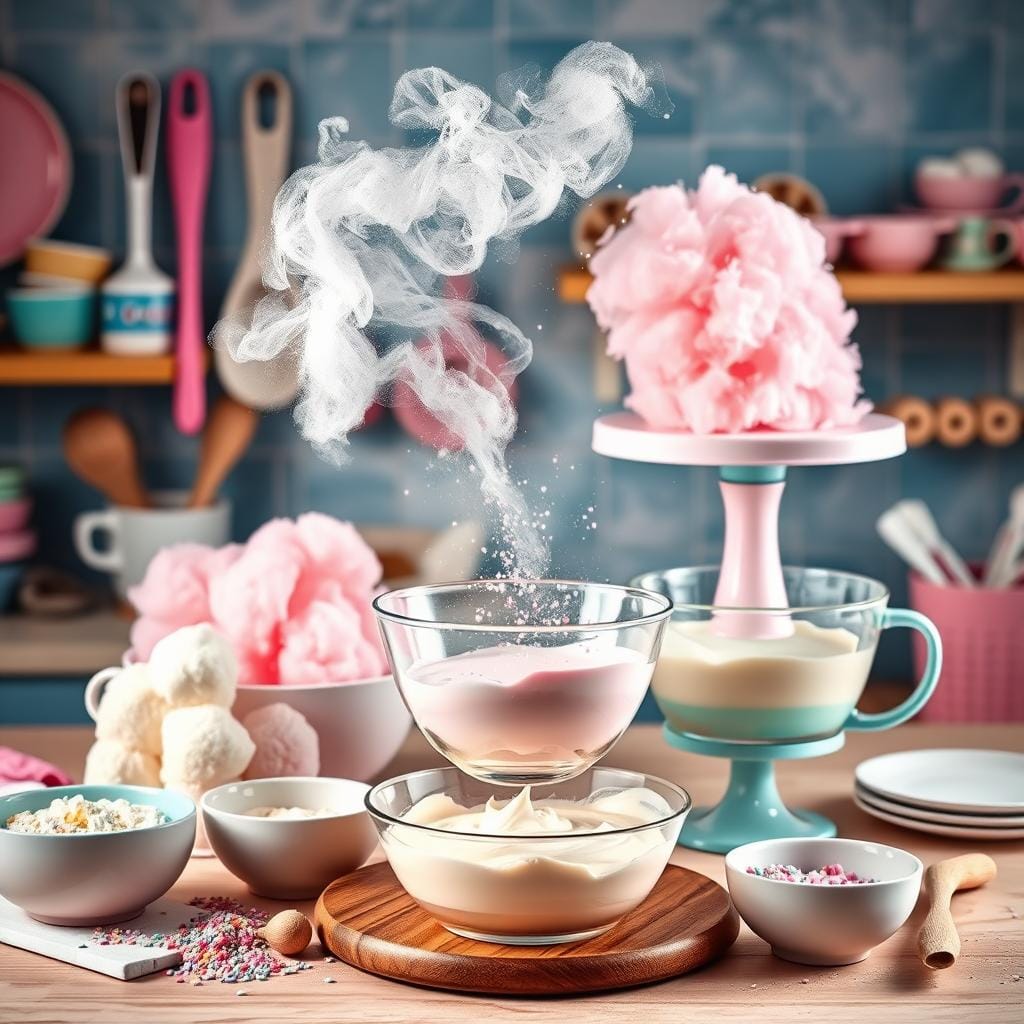 Cotton Candy Cake Baking Process Cotton Candy Cake Baking Process