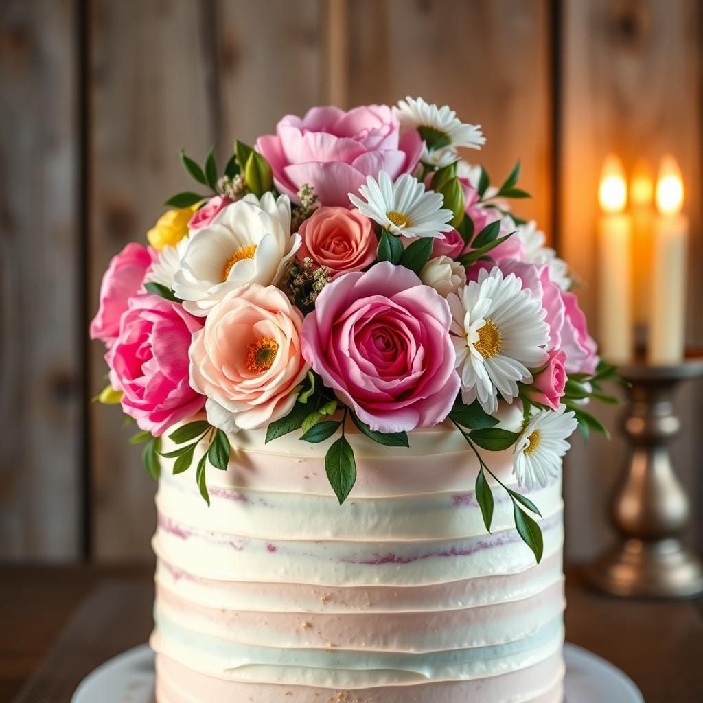 Custom Flower Birthday Cake Design Custom Flower Birthday Cake Design