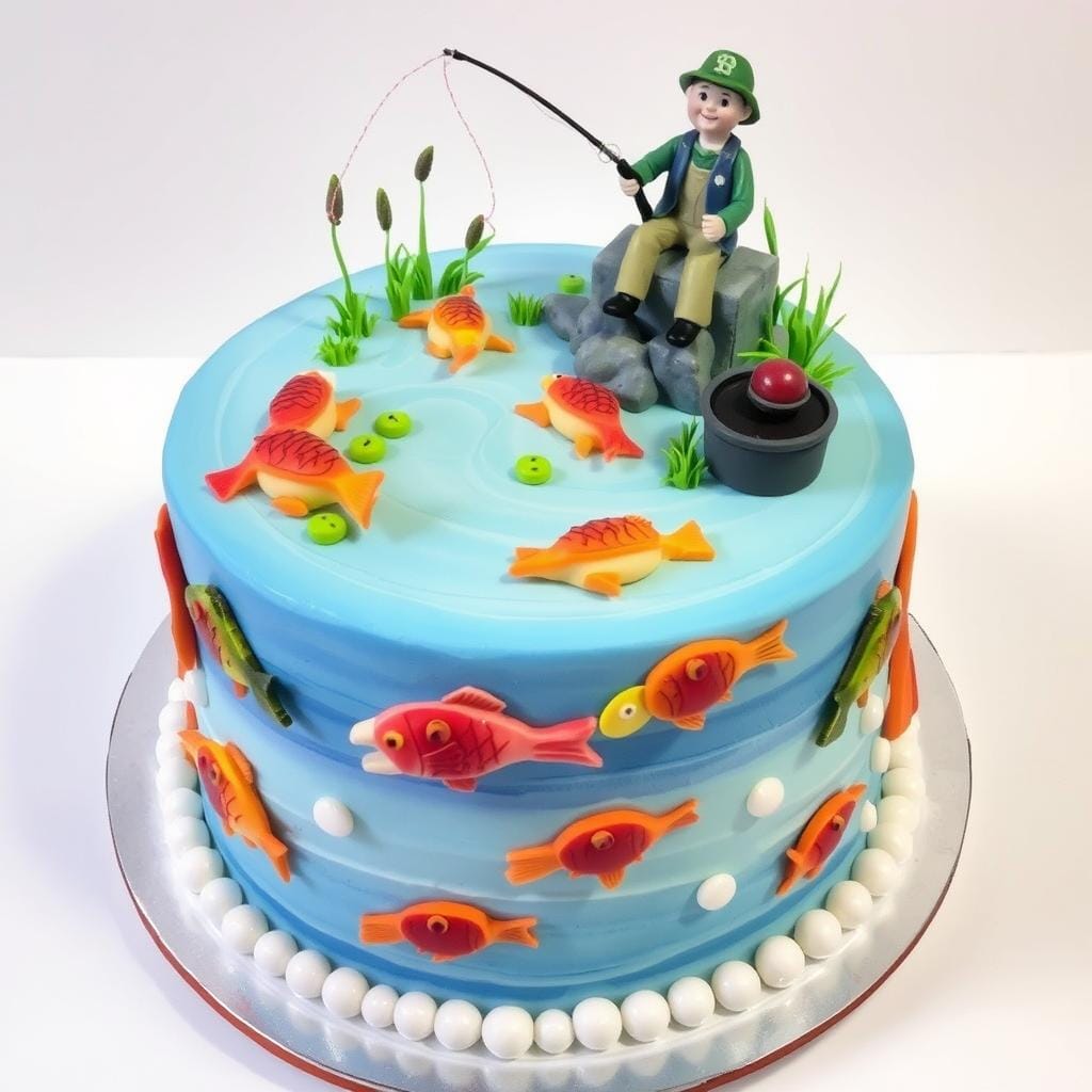 Fishing Themed Cake Design Fishing Themed Cake Design