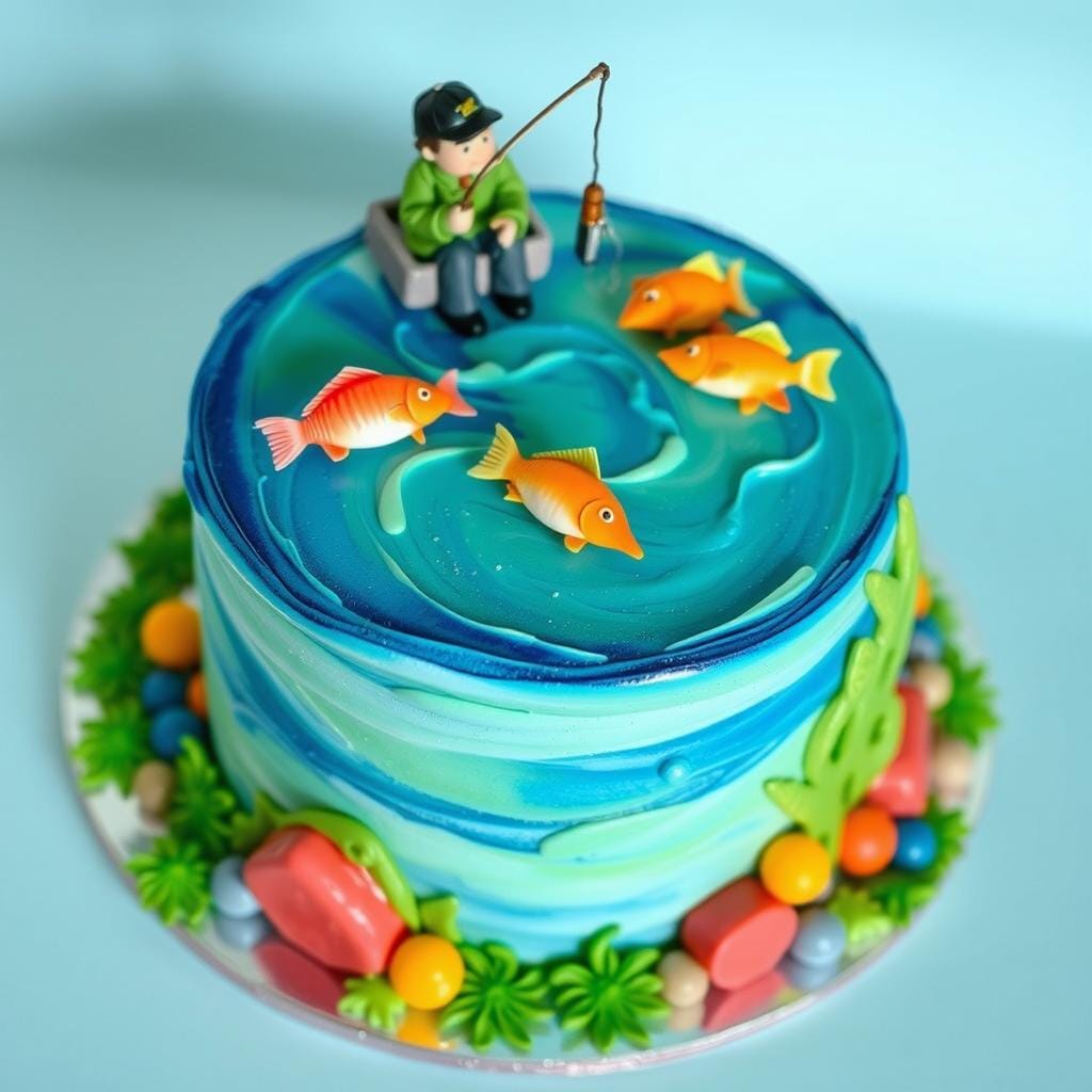 Fishing Themed Cake Design Fishing Themed Cake Design