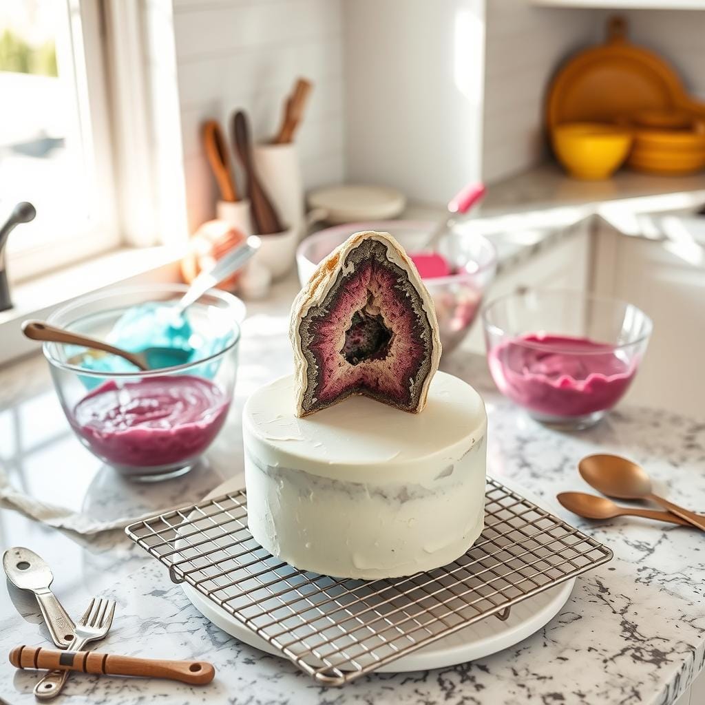 Geode Cake Baking Process Geode Cake Baking Process