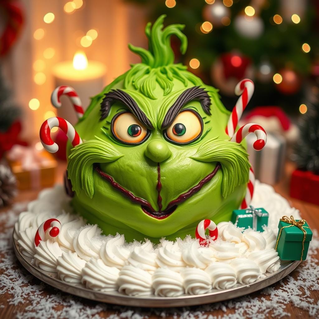 Grinch Character Cake Design