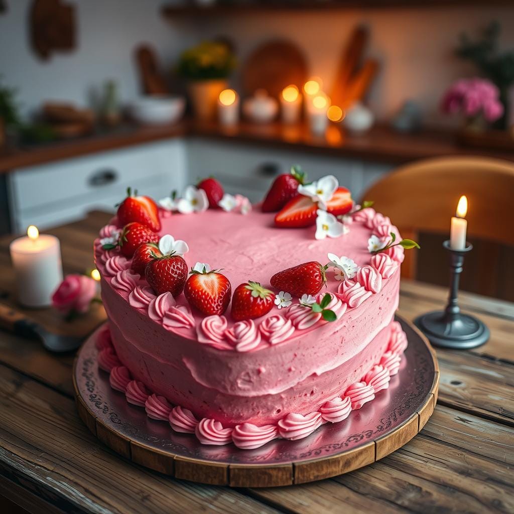 Heart-shaped cake design