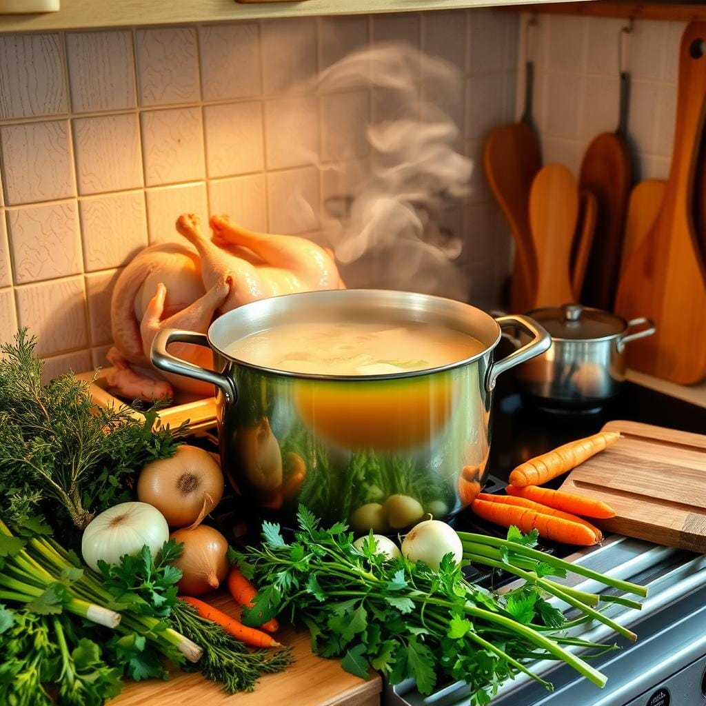 Homemade Chicken Stock Preparation Homemade Chicken Stock Preparation