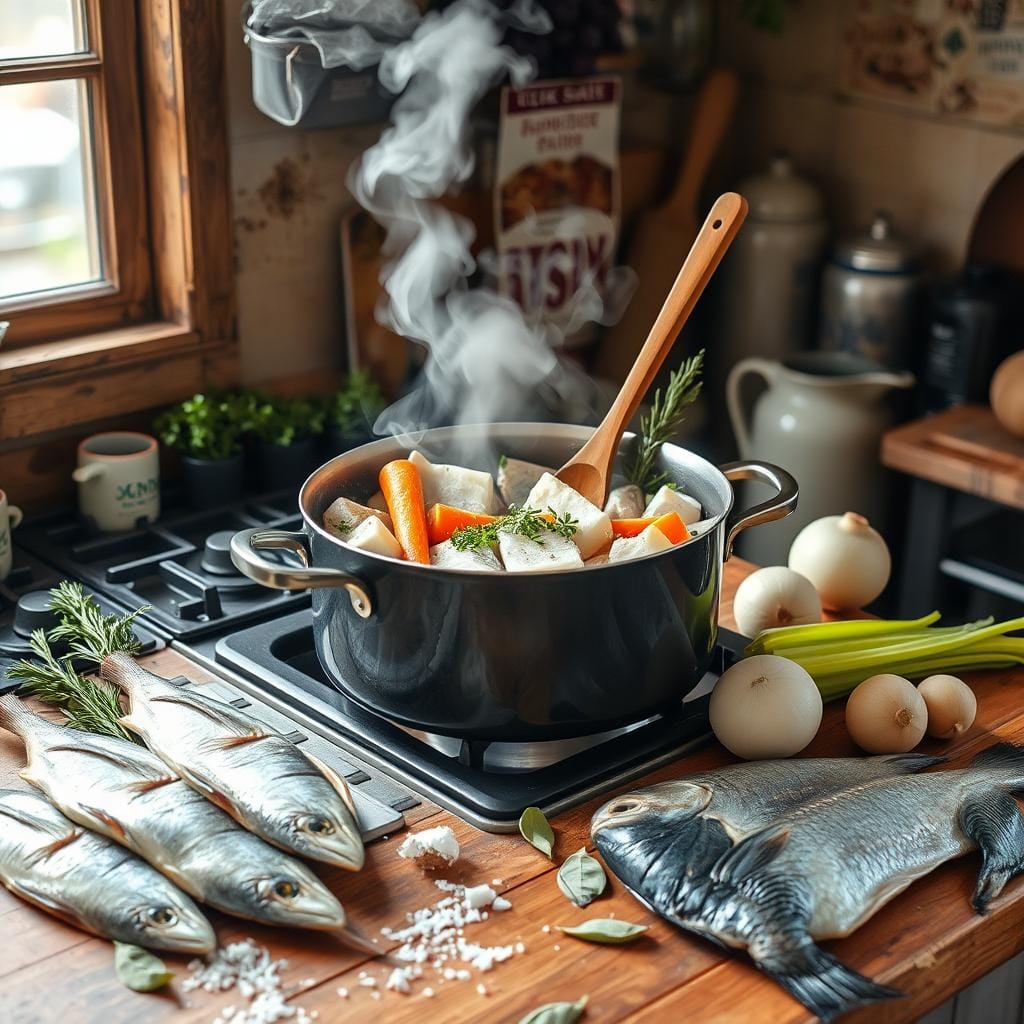 Homemade Fish Stock Preparation Homemade Fish Stock Preparation