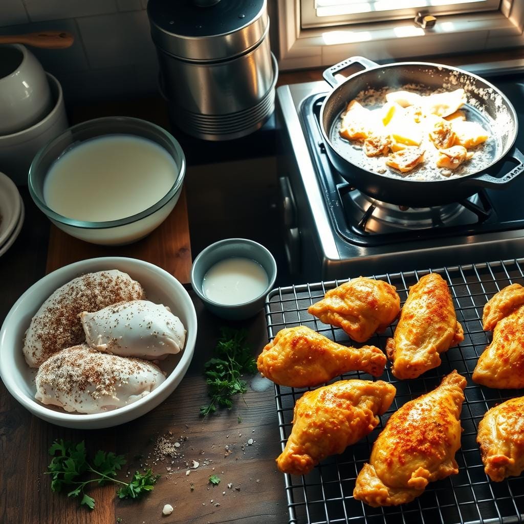 Homemade Fried Chicken Preparation