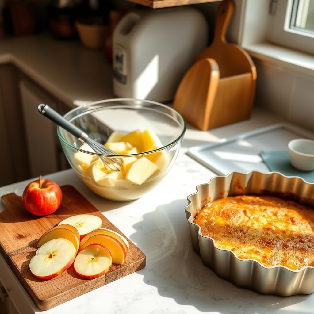 Invisible Apple Cake Preparation