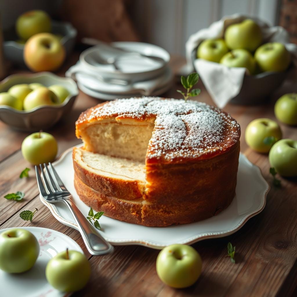 Invisible Apple Cake Presentation