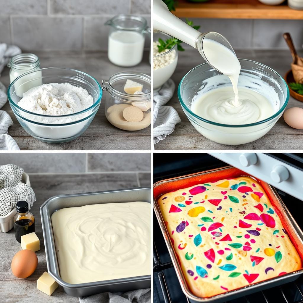 Kefir Sheet Cake Baking Process