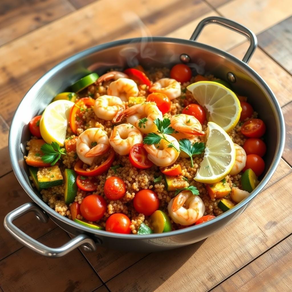 One-Pan Shrimp and Quinoa Meal One-Pan Shrimp and Quinoa Meal