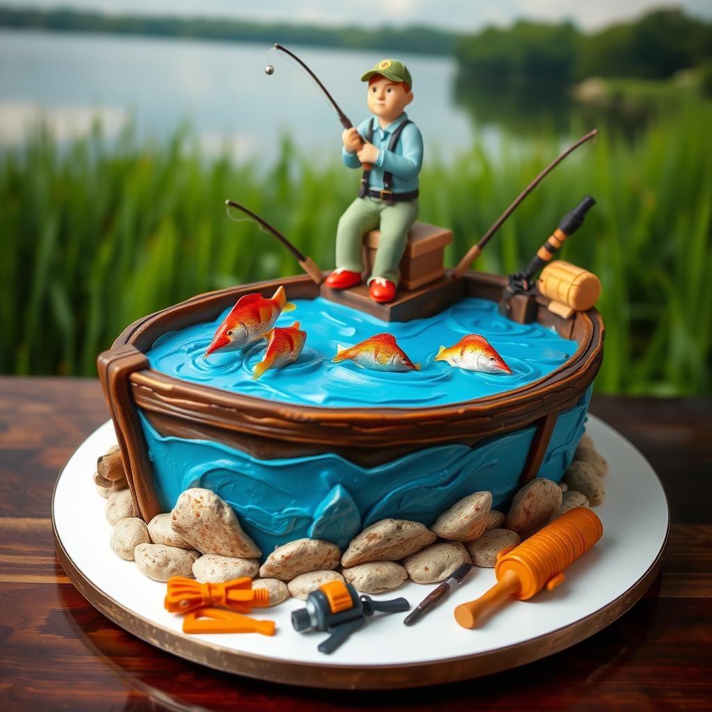 Personalized Fishing Cake Design Personalized Fishing Cake Design