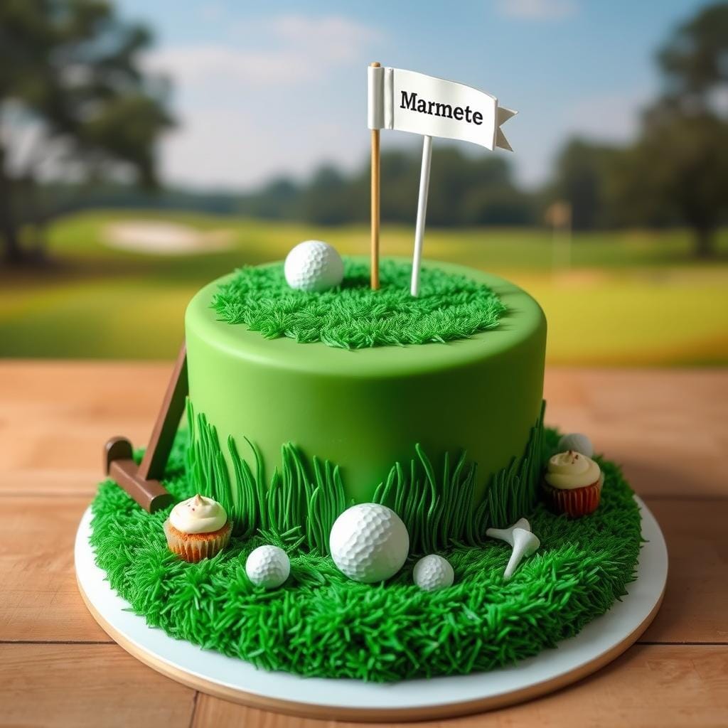 Personalized Golf Birthday Cake Design