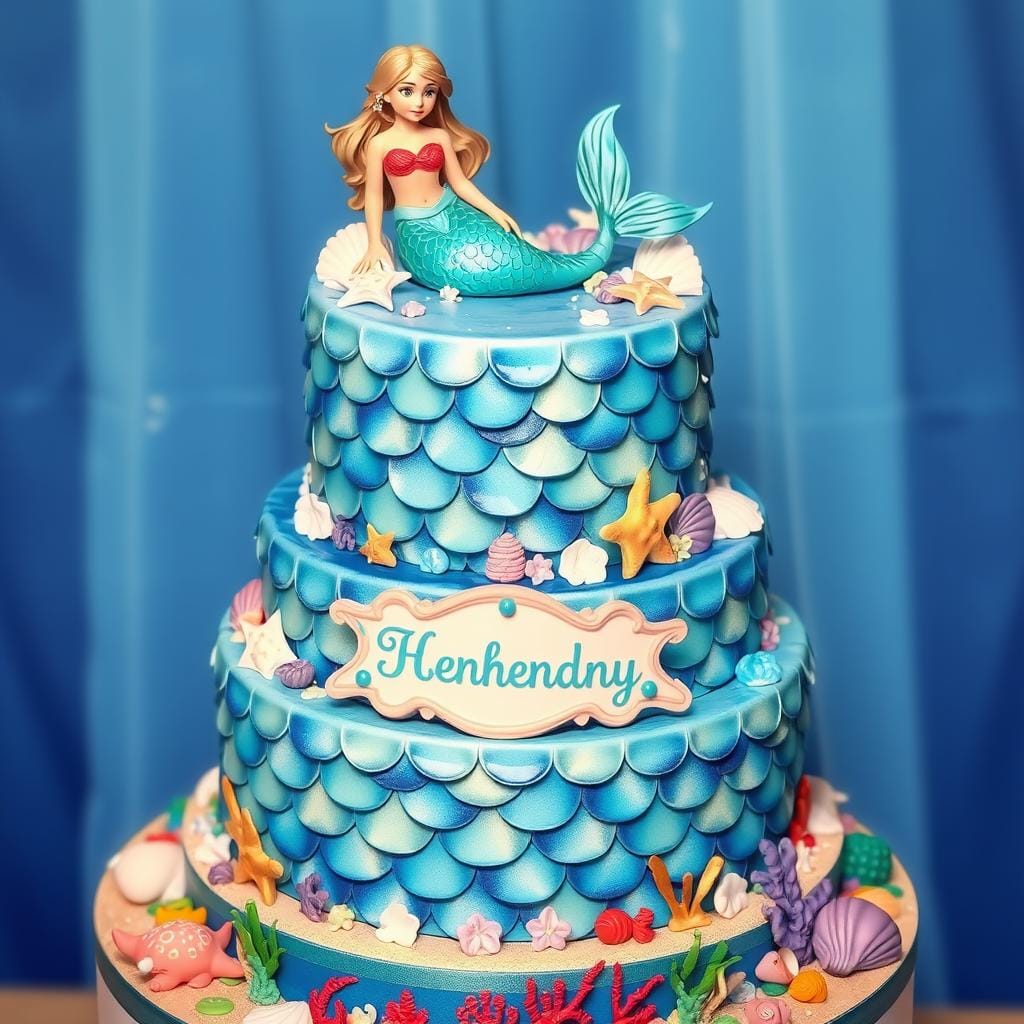 Personalized Mermaid Cake Design