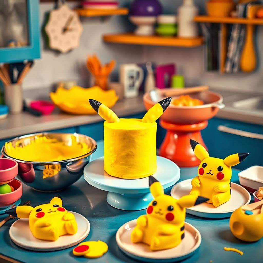 Pikachu Cake Baking Process Pikachu Cake Baking Process