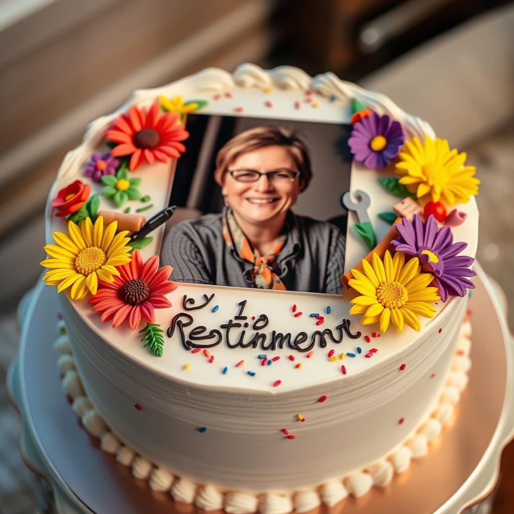Retirement Party Photo Cake Design Retirement Party Photo Cake Design
