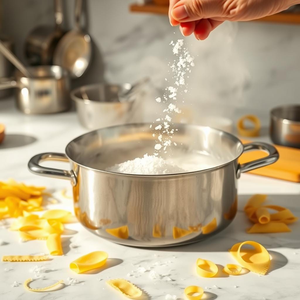 Salting Pasta Water Technique