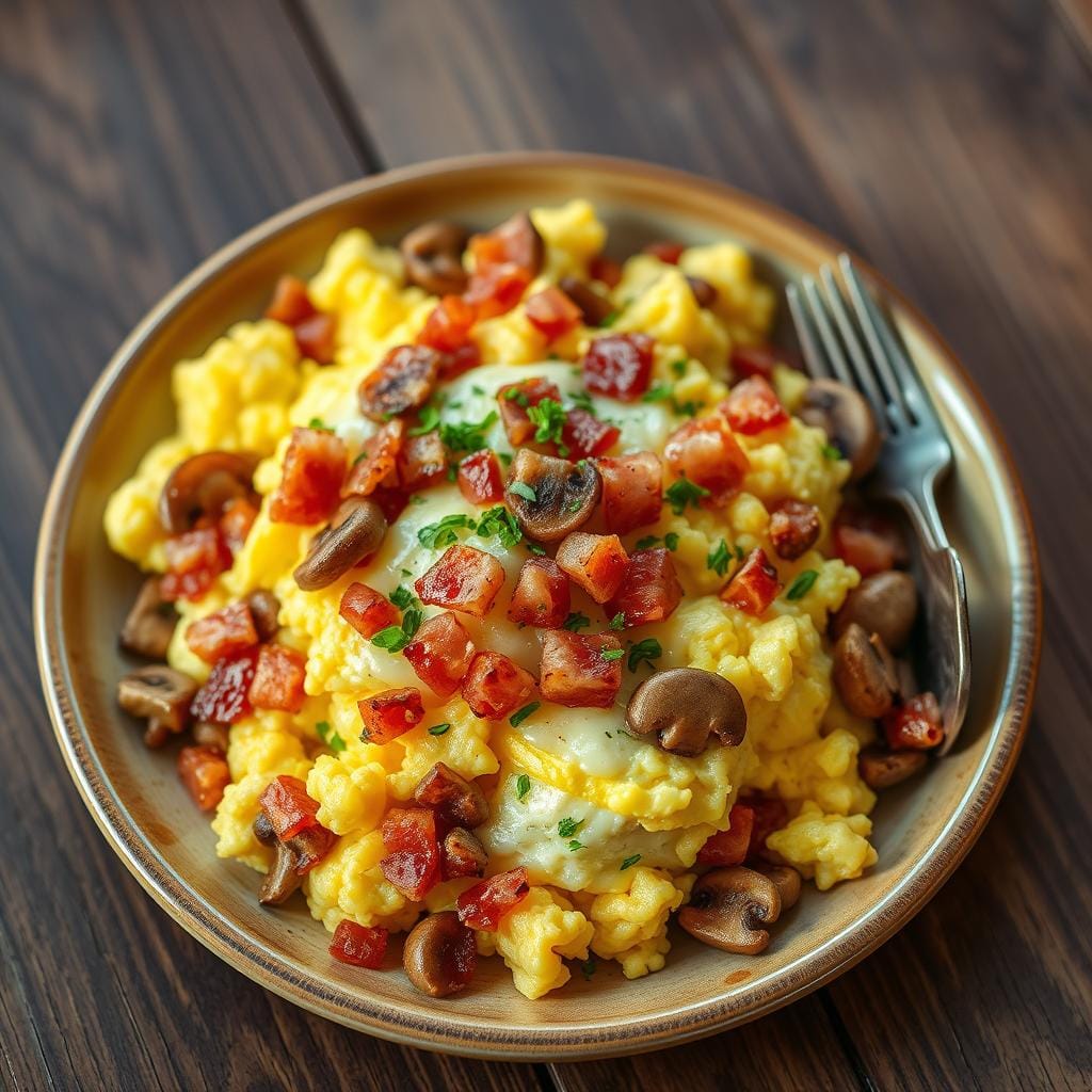 Scrambled Eggs with Meat Additions Scrambled Eggs with Meat Additions
