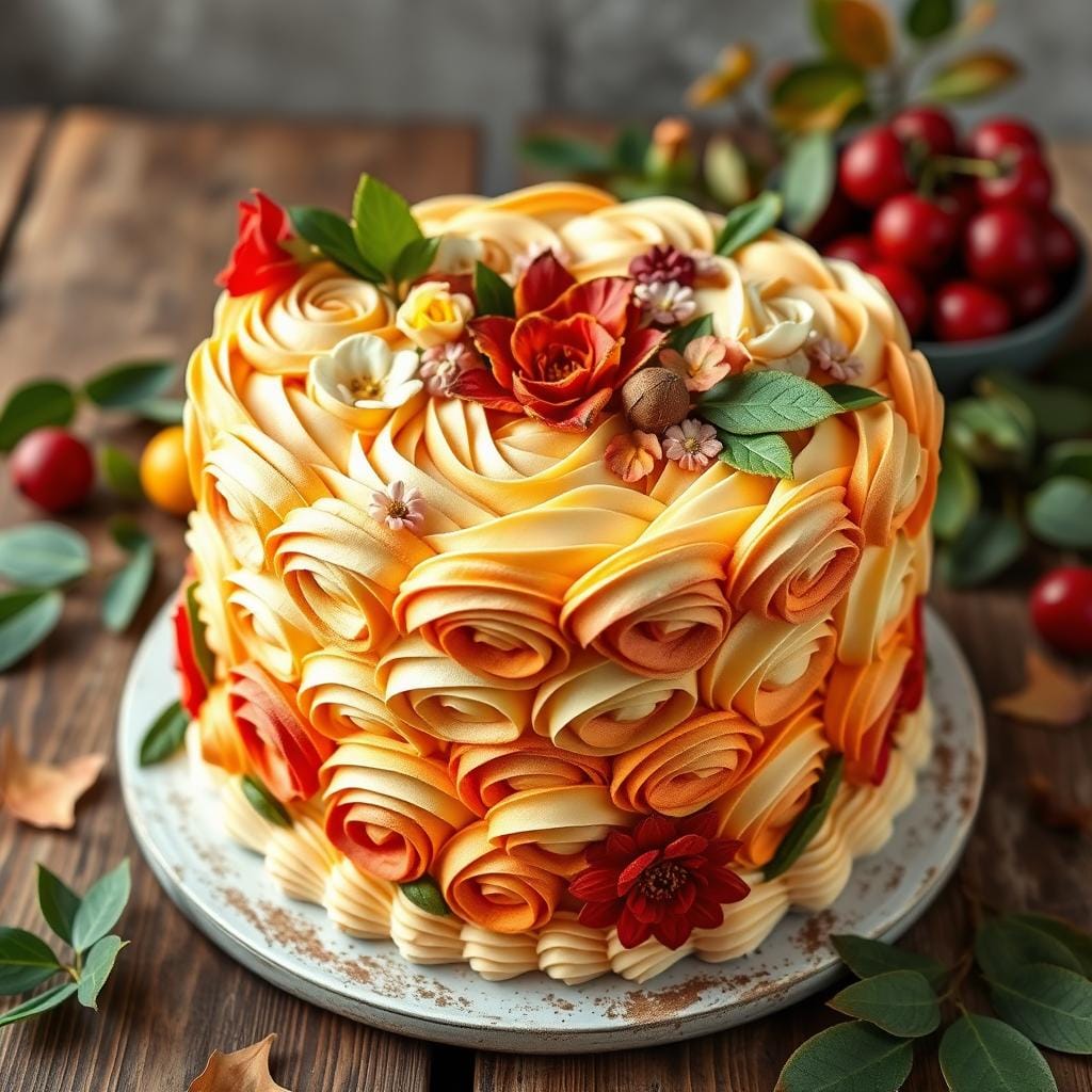 Seasonal Rosette Cake Design