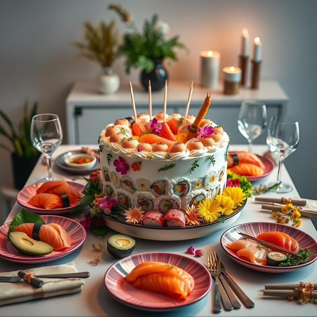 Sushi Cake Party Setup Sushi Cake Party Setup