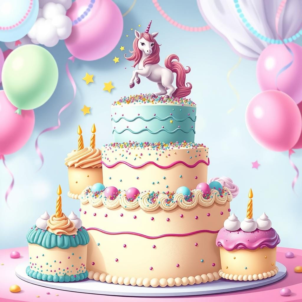 Unicorn Birthday Cake Sizing Guide Unicorn Birthday Cake Sizing Guide